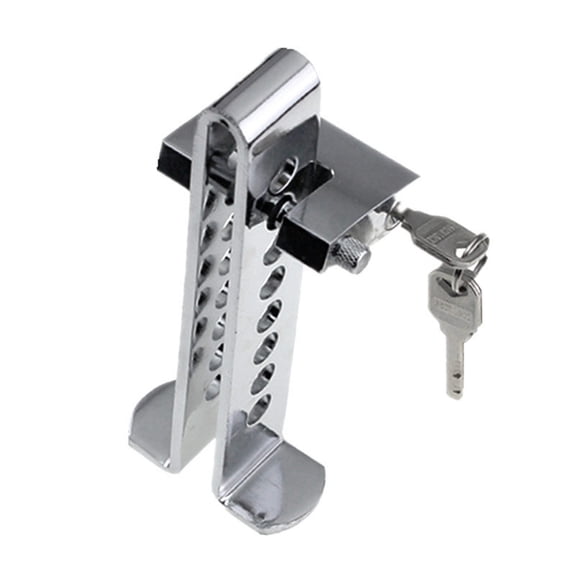 Adjustable Stainless Steel Brake Pedal Lock & Heavy Duty Clutch Security Device for Cars Trucks SUVs, 7.68 inches / 19.5 cm