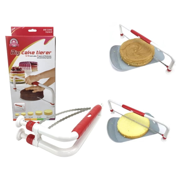 Adjustable Stainless Steel Cake Leveler Slicer, Layer Cutter for 6 to 16 Inch Cakes, Professional Baking Tool with Smooth Cutting Wires