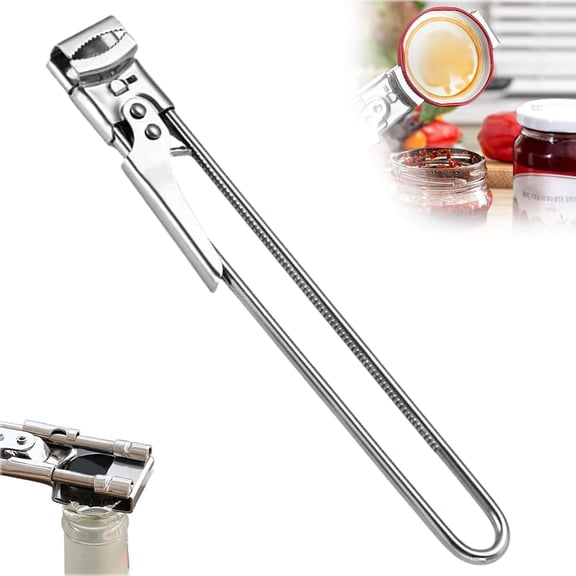 Adjustable Stainless Steel Can Opener Master Opener Adjustable Jar and Bottle Adjustable Multifunction Stainless Steel Can Jar Lid Gripper Manual Opener for Kitchen Accessories,B