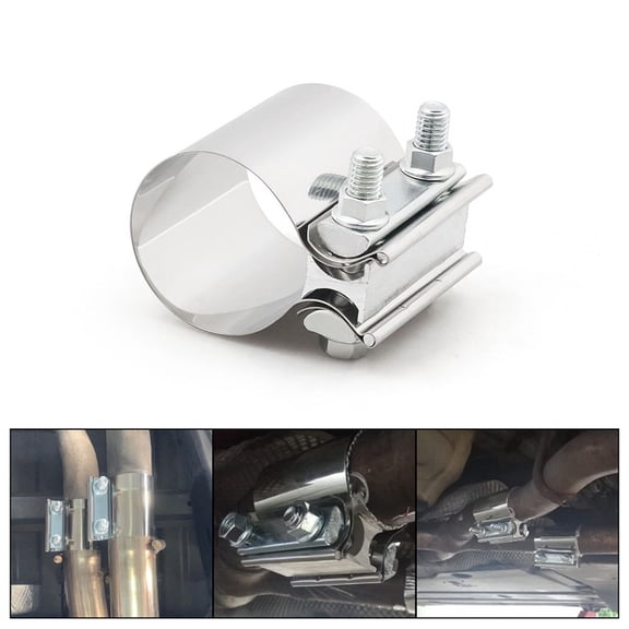 Adjustable Stainless Steel DIY Exhaust Muffler Connector Sleeve Clamp