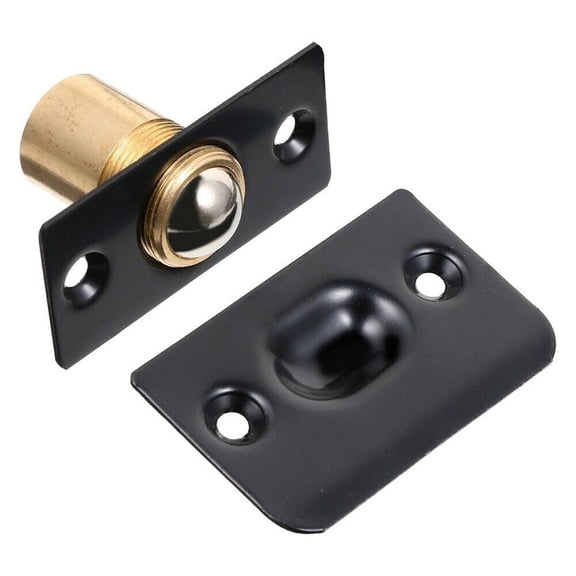 Adjustable Stainless Steel Drive-in Ball Catch For Closet Cabinet Doors, Heavy-Duty Large Roller Latch With Strong Spring Tension, Rust-Proof Interior Door Hardware, 53X25x33mm(Black)