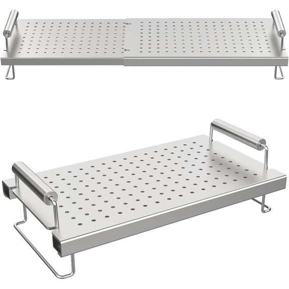 Adjustable Stainless Steel Griddle Warming Rack for 17 to 36 Inch Griddles