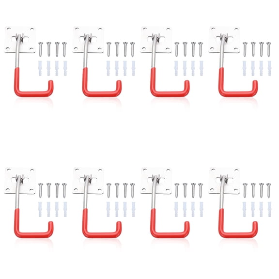 Adjustable Stainless Steel Heavy-Duty Utility Wall Hooks 8 Pack