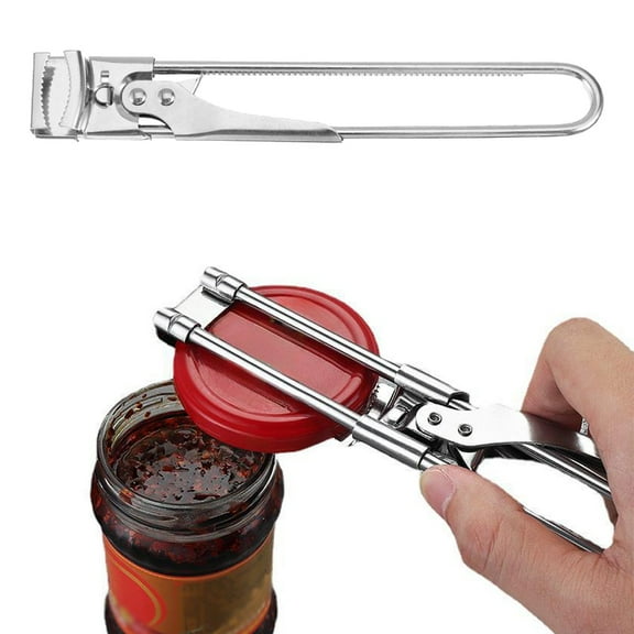 Adjustable Stainless Steel Jar & Bottle Opener, Lazy Manual Can Lid Opener, Multi-Functional Easy Grip Kitchen Gadget for Seniors cap crack jar opener