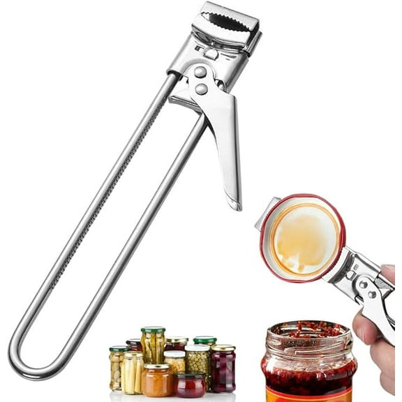 Adjustable Stainless Steel Jar Opener, 2026 New Multifunctional Stainless Steel Can Opener, Jar Lid Opener for Weak Hands, Jar Lid Gripper Bottle Opener Kitchen Accessories(1pcs)
