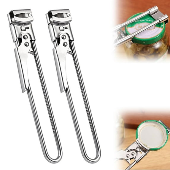 Adjustable Stainless Steel Jar Opener, 2026 Upgraded Easy Grip Jar Opener, Adjustable Bottle Can Opener Effortless Bottle Opener Lid Remover Tool Kitchen Gadgets 2Pcs