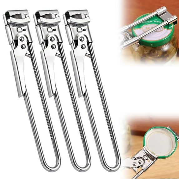Adjustable Stainless Steel Jar Opener, 2026 Upgraded Easy Grip Jar Opener, Adjustable Bottle Can Opener Effortless Bottle Opener Lid Remover Tool Kitchen Gadgets 3Pcs