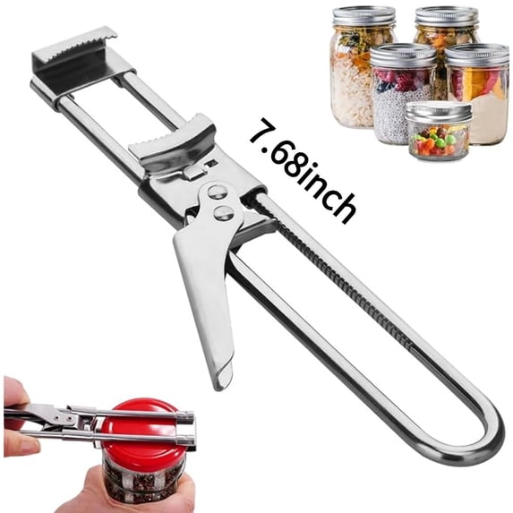 Adjustable Stainless Steel Jar Opener - Multifunctional Jar Opener for Weak Hands, Seniors with Arthritis - Includes Keychain Opener - Opens Jars, Bottles, Containers Easily,Kitchen Accessories