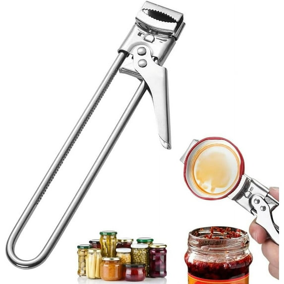 Adjustable Stainless Steel Jar Opener for Weak Hands, Multifunctional Lid Gripper for Seniors and Arthritis