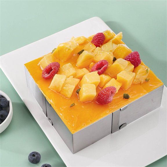 Adjustable Stainless Steel Mousse Ring Square Cake Decorating Moulds 6-11In YIWEI