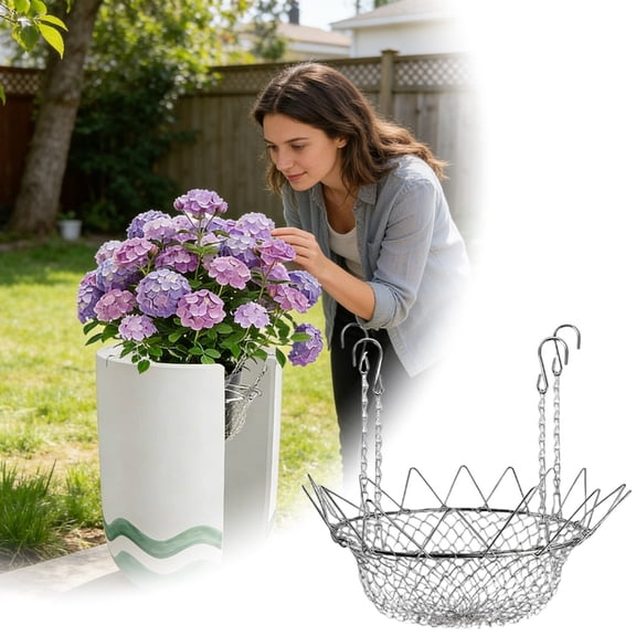 Adjustable Stainless Steel Plant Elevator Stand 15.75" Internal Flower Pot Riser Expandable Planter Support Holder for Up to 18" Wide Pots