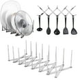 thumbnail image 1 of Adjustable Stainless Steel Pot Lid Organizer Rack, Multipurpose Holder for Lids, Plates, and Pans - Drying Rack, 1 of 9