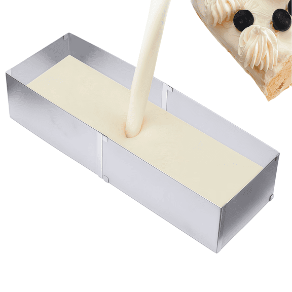 Adjustable Stainless Steel Rectangle Mousse Ring Baking Tool for Cakes
