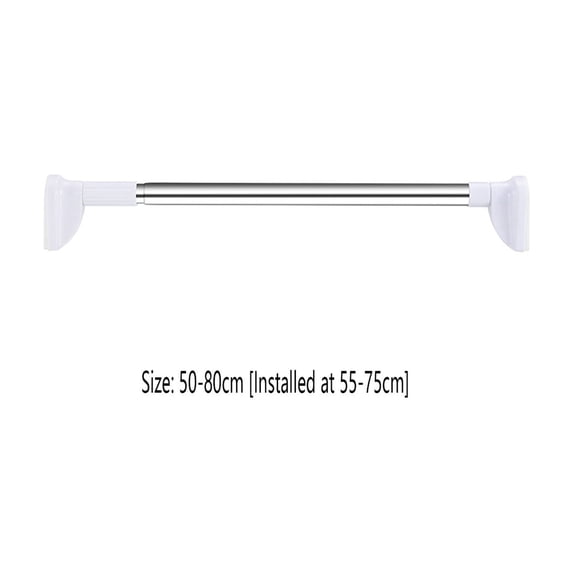 Adjustable Stainless Steel Tension Rod for Clothes, Curtains, Bathroom, No-Damage Installation, Heavy Duty, Extendable, Multi-Purpose Storage B