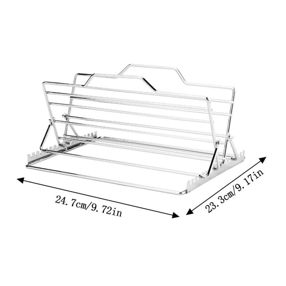 Adjustable Stainless Steel Turkey Roasting Rack, Foldable Oven and BBQ Grill Rack for Turkey, Chicken, Ribs and Roasting Meat