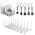 thumbnail image 1 of Adjustable Stainless kitchen pot lid holder and Plate Organizer Rack, 8 Movable Dividers Fit Pans/Lids, Anti-Slip Silicone Base Protects Countertops, 1 of 4