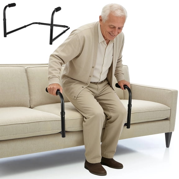 Adjustable Stand Assist for Couch, Aluminum Alloy Sit to Stand Aid with Foam Grip Handles, Sofa Standing Support Frame for Home Use, Sofa Safety Grab Bar Over or Under Couch Seat
