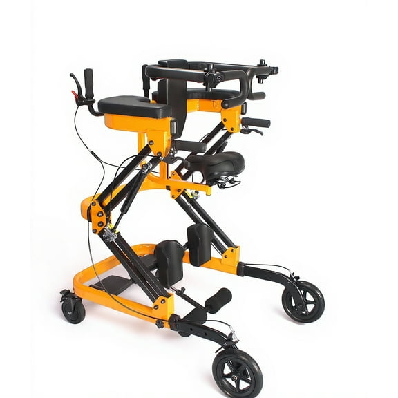 Adjustable Stand Up Walker for Adults - Folding Rehabilitation Walker with Wheels 330lb Capacity, Height 22.8-51.2in for Seniors, Stroke Recovery, Post-Surgery Mobility Aid