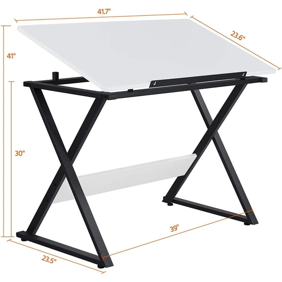 Adjustable Standing Desk Converter with Tiltable Tabletop for Art and Writing