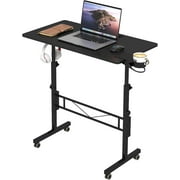 Adjustable Standing Desk for Walking Pad Treadmill Mobile Stand Up Desk with Wheels, Portable Walking Pad Table Stand, Rolling Laptop Cart for Standing or Sitting Home Office Desks, Black