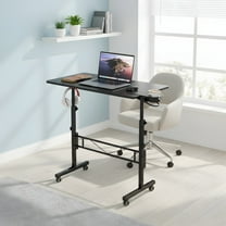 Adjustable Standing Desk with Wheels - Mobile Rolling Laptop Cart - Black