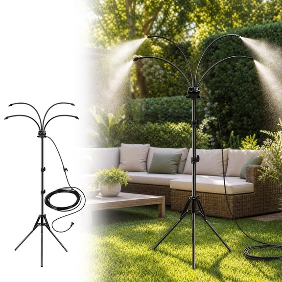 Adjustable Standing Misters for Outside Patio Stand Misting System for Outdoor Areas Easy to Install Maintain Custom Coverage for Backyard Spray