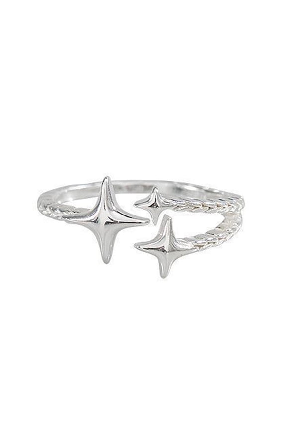 Adjustable Open Star Ring for Women, Alloy Celestial Jewelry, Dainty Fashion Finger Accessory