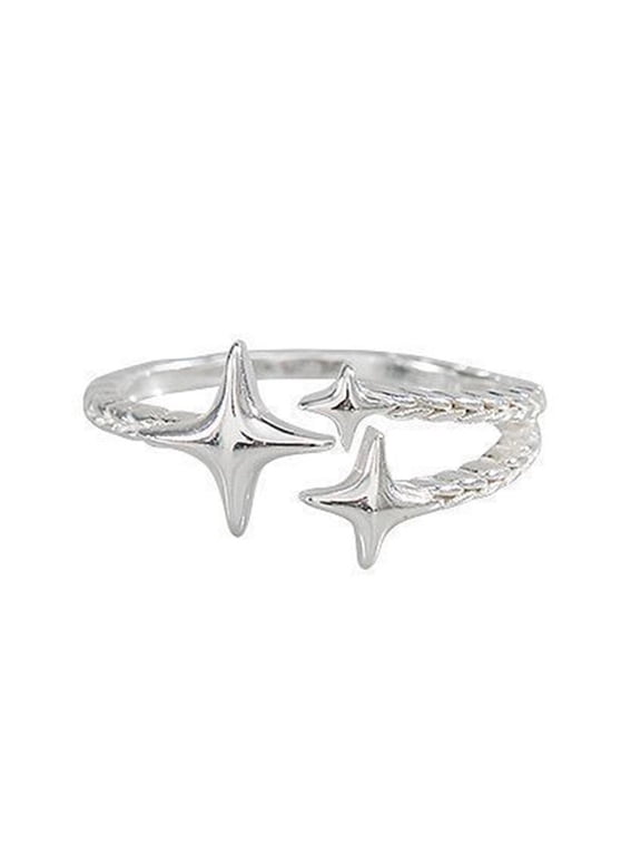 Adjustable Open Star Ring for Women, Alloy Celestial Jewelry, Dainty Fashion Finger Accessory