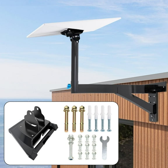 Adjustable Starlink Gen 3 Mount, Ybervont Starlink Mounting Kit Gen 3, Heavy Duty Starlink Gen 3 Wall Mount with 0-30 Adjustable Starlink Gen 3 Pipe Adapter