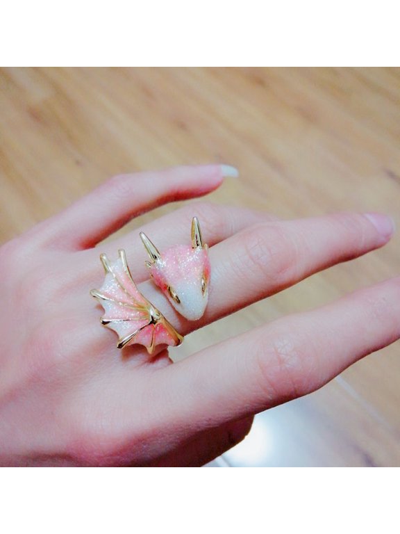 Adjustable Starry Sky Blue Dragon Open Ring - Unique and Trendy Statement Ring for Women