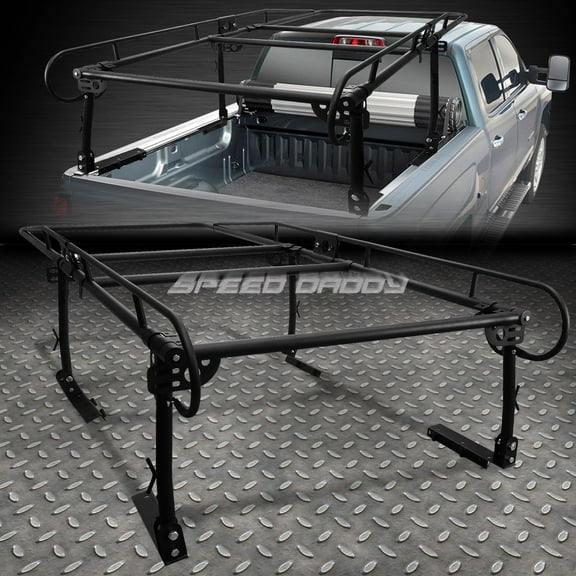 Adjustable Steel Full Size Trunk Bed Pickup Truck Ladder Rack 1000lbs Black