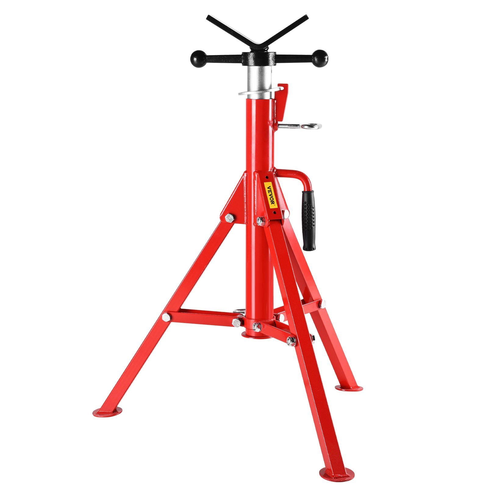 Adjustable Height V Head Pipe Stand 28-52 Inch 2500 LB Capacity Folding Portable Support for 1/2 to 12 Inch Steel Pipe Jack Stands