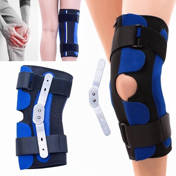Adjustable Steel Plate Support Knee Brace with Hinge Design for Enhanced Stability and Comfort