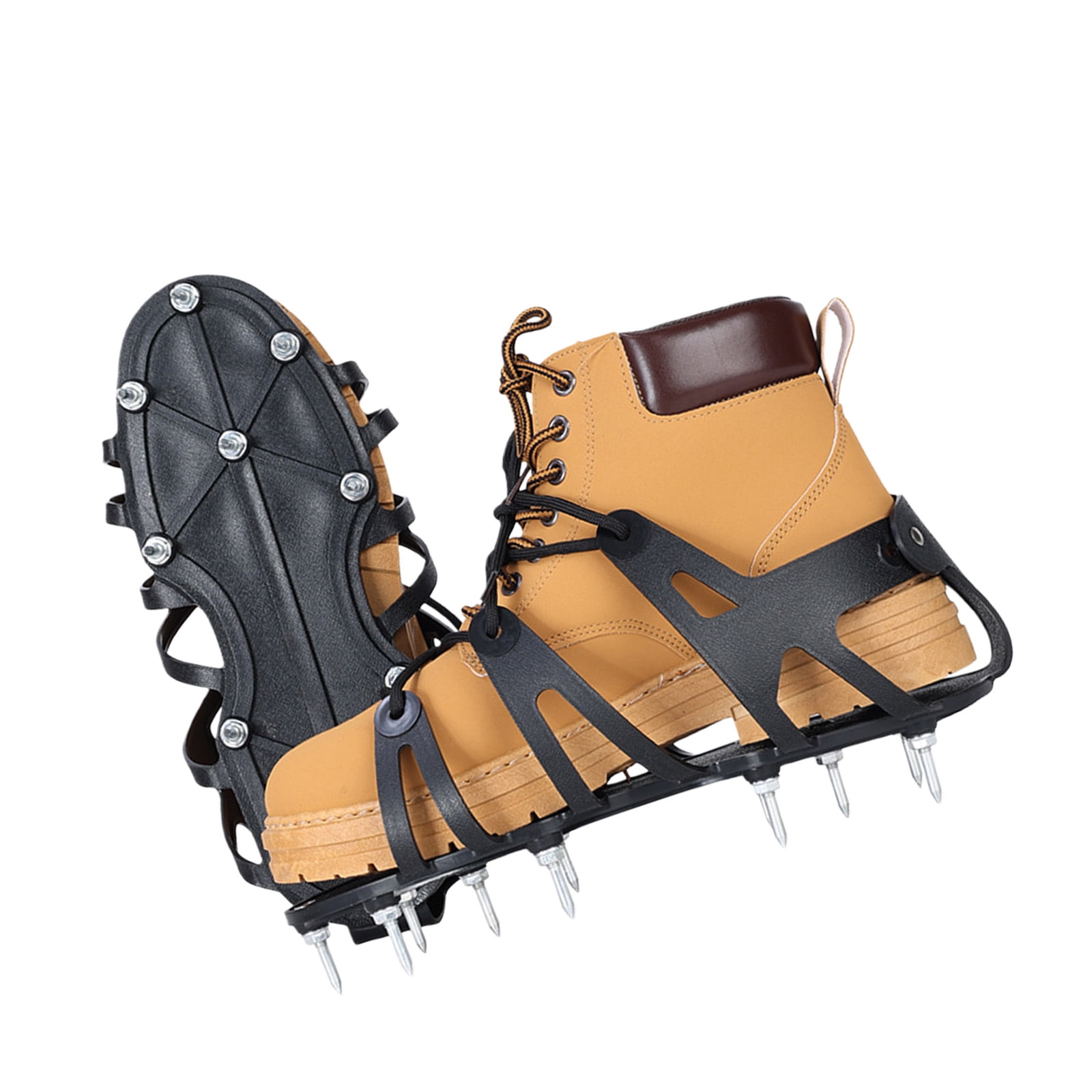 Adjustable Steel Spikes Lawns Aerator Shoes For Gardening Golf Course Yard With Sturdy Polyethylene Base And Secure Fit