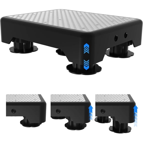 Adjustable Step Stool for Adults, Bed Step Stools, 600 LBS Capacity Safety Wide Step Platform, Indoor and Outdoor Steps for Seniors, Non-Slip Stepping Stool Elderly Assistance, Grey