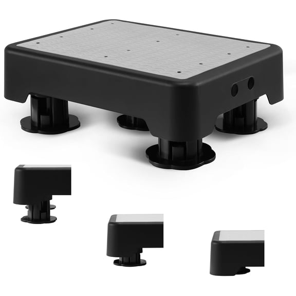 Adjustable Step Stool for Adults & Seniors, 650LBS Heavy Duty Bed Step for High Beds, Non-Slip Wide Safety Platform, Portable Foot Stool Assist for Kitchen, Car SUV, Bathtub & Bedside, Grey