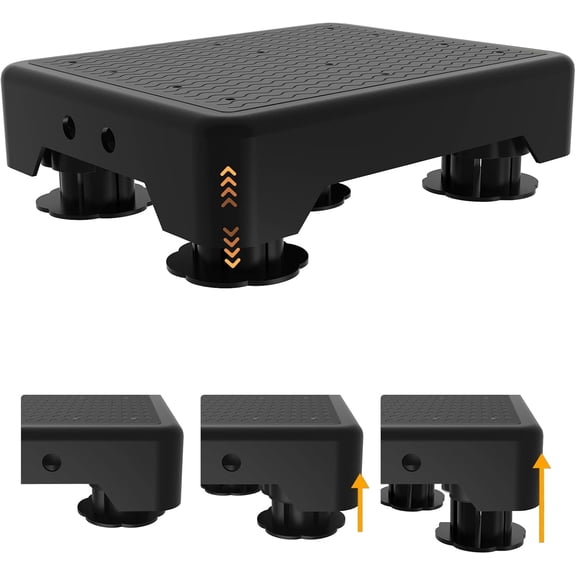 Adjustable Step Stool for Adults, Toddler Step Stools, 660 LBS Capacity Non-Slip Safety Step Platform for Elderly, Portable Stair Assist for Cars, Bedside, Kitchen, and Shower, Black