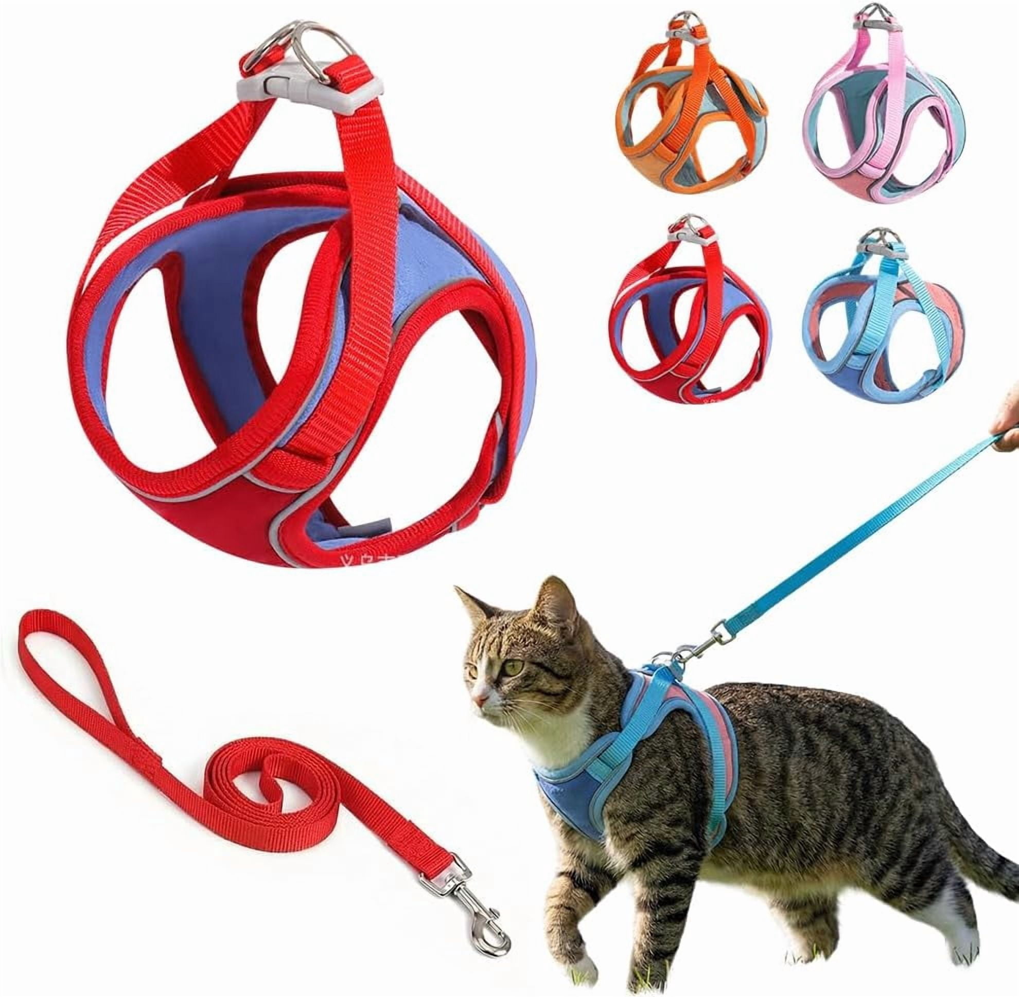 Adjustable Step-in Cat Harness and Leash Set, for Small Medium Dogs and Cats