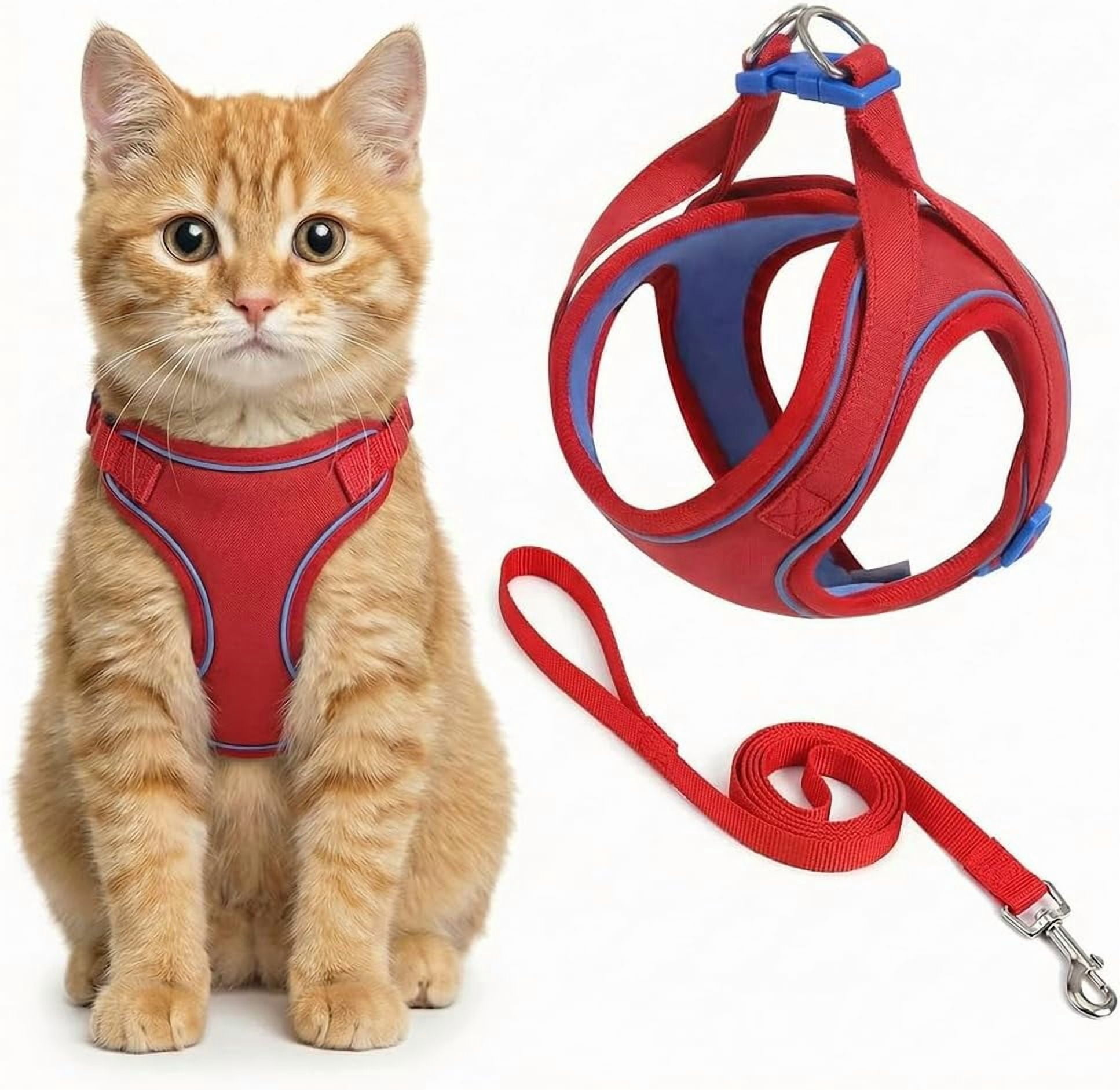 Adjustable Step-in Cat Harness and Leash Set, for Small Medium Dogs and Cats