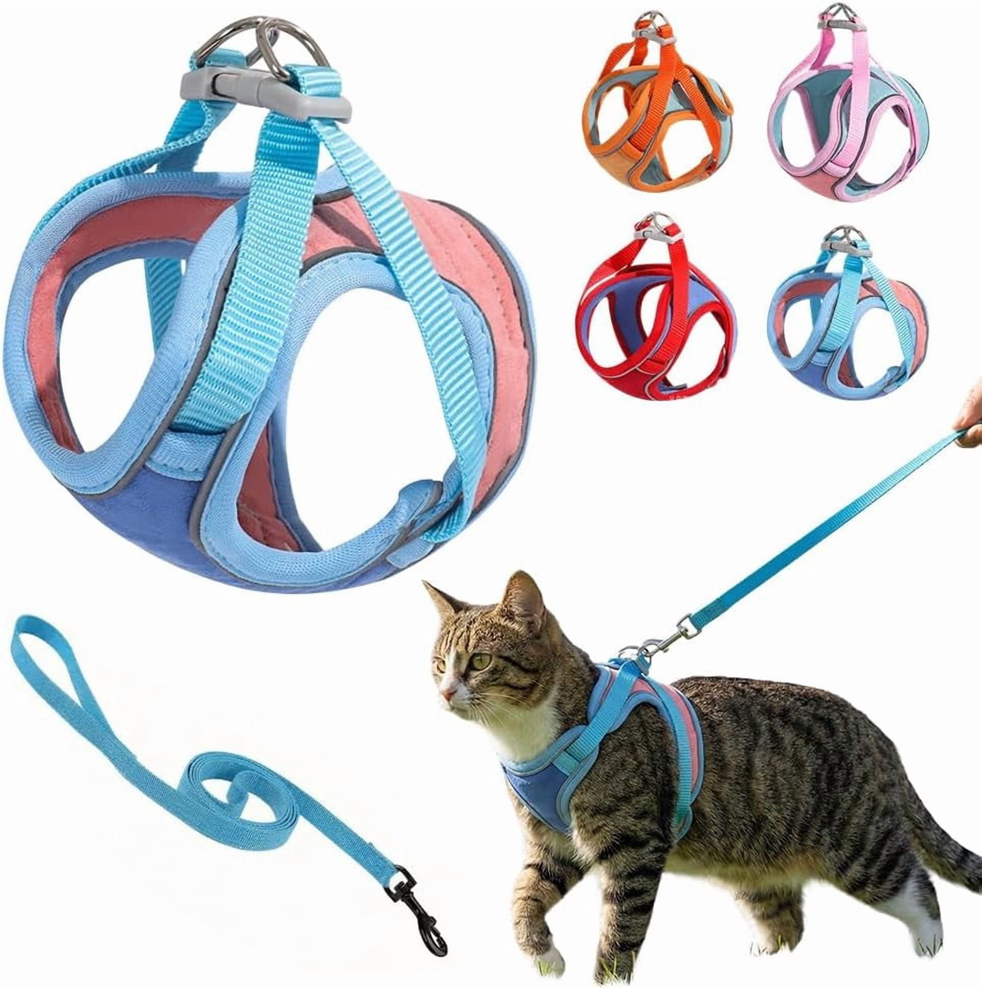 Adjustable Step-in Cat Harness and Leash Set, for Small Medium Dogs and Cats