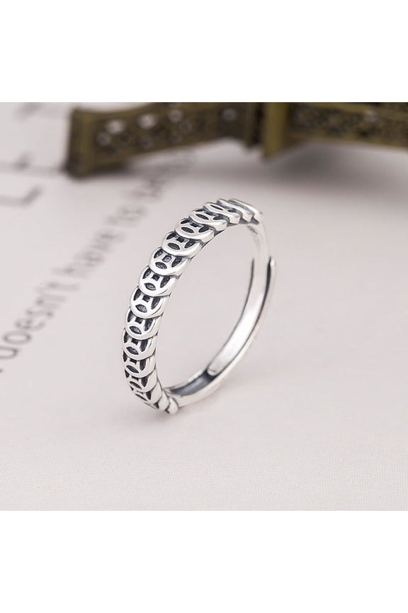 Adjustable Sterling Silver Coin Ring for Women, 925 Silver Polished Fashion Ring, Individually Packed