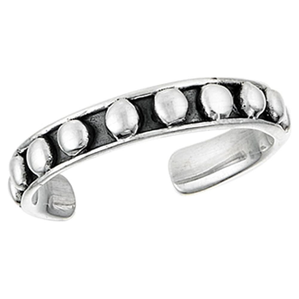 Adjustable Sterling Silver High Polished Bali Dots Toe Ring 925 Midi ...