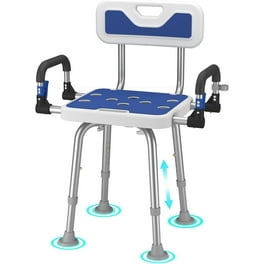Adjustable Bath Safety Shower Chair with Padded Handles and Swivel