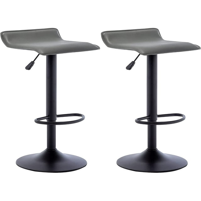 Adjustable Stools Modern Swivel PU Leather Airlift Barstools Backless