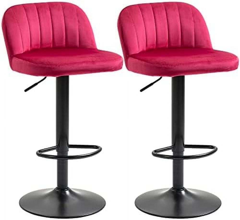 Adjustable Stools Set Of 2, Velvet Counter Height stool, Upholstered Kitchen Stool With Swivel