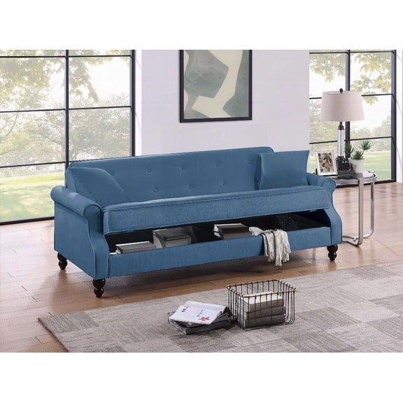 Adjustable Storage Sofa with Hidden Compartments|2 Accent Pillows