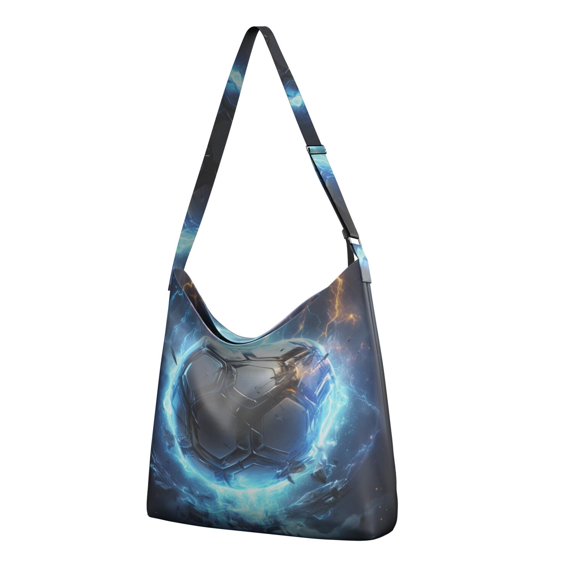 Adjustable Strap Casual Purse - Baseball & Football Print Large Capacity Crossbody Bag