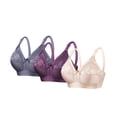thumbnail image 1 of Adjustable Strap Plus Size Bra Women Lace Splicing Push-Up Wireless Soft Stretchy Supportive Daily Casual Everyday Underwear Comfortable Blue 38, 1 of 2