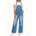 thumbnail image 1 of Adjustable Strap Sleeveless Women Loose Denim Overall Wide Leg Jumpsuit, 1 of 5