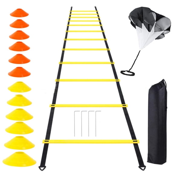 Adjustable Straps Agility Ladder,Yellow/OrangeSuitable for outdoor training